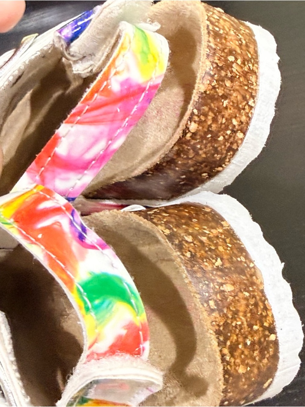Girls Laura Ashley Rainbow Buckle Cork Sandals Size 7 Toddler Casual Shoes - Picture 5 of 7